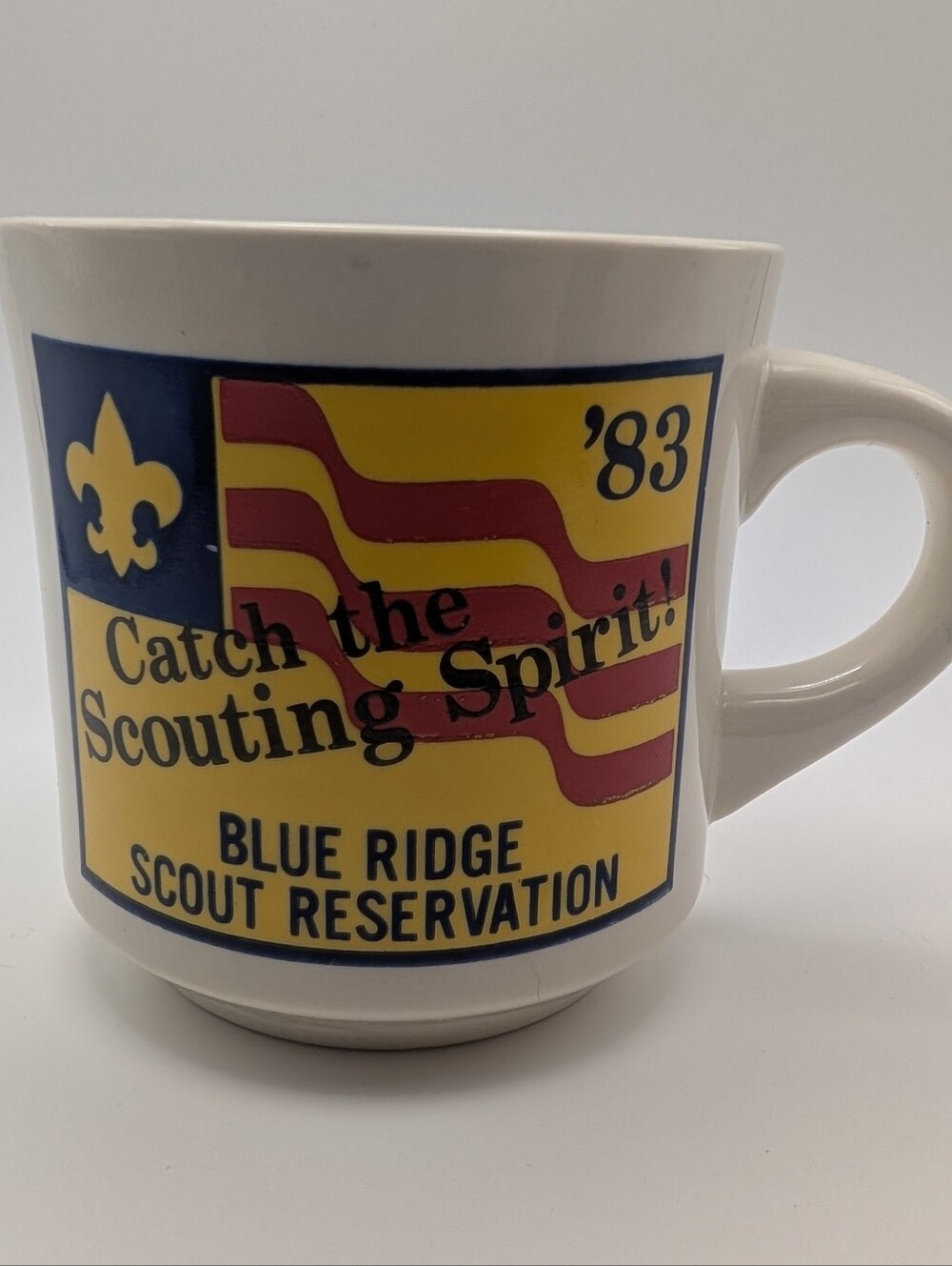 Vintage Boy Scouts Coffee Mug Blue Ridge Scout Reservation 1983 BSA